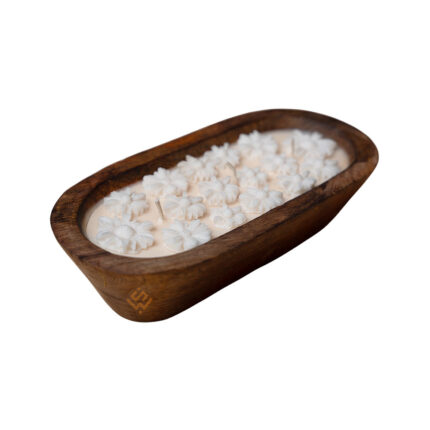 Waxspree Dough Bowl Wooden Candle 140gm Natural Soy Wax Scented Candle