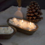 Waxspree Dough Bowl Wooden Candle 140gm Natural Soy Wax Scented Candle