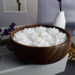 Waxspree Dough Bowl Wooden Candle 190gm Natural Soy Wax Scented Candle