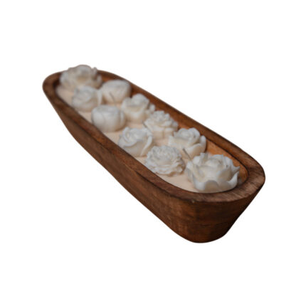 Waxspree Dough Bowl Wooden Candle 220gm Natural Soy Wax Scented Candle
